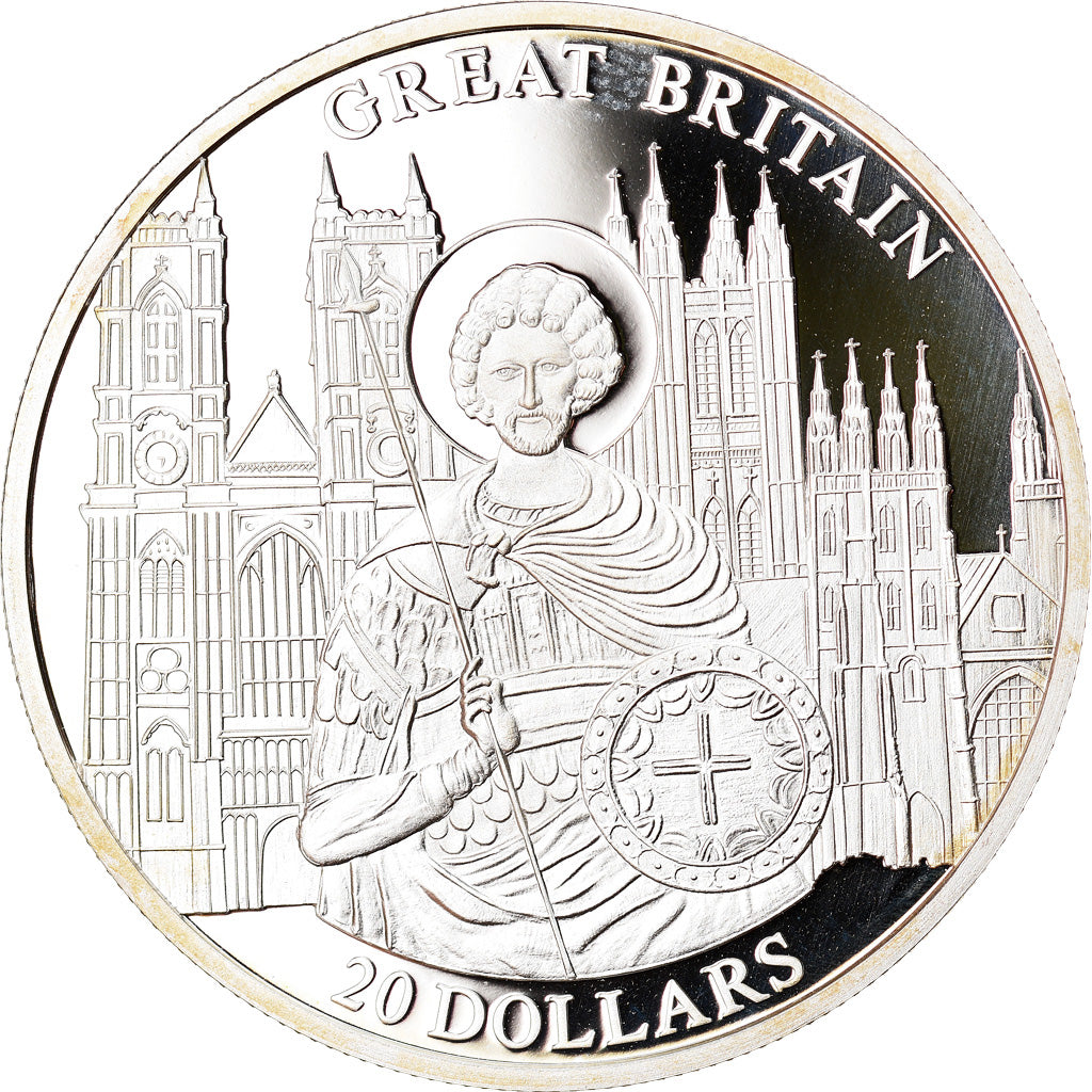 Moneta, Liberia, Great Britain, 20 Dollars, 2001, Proof, FDC, Argento