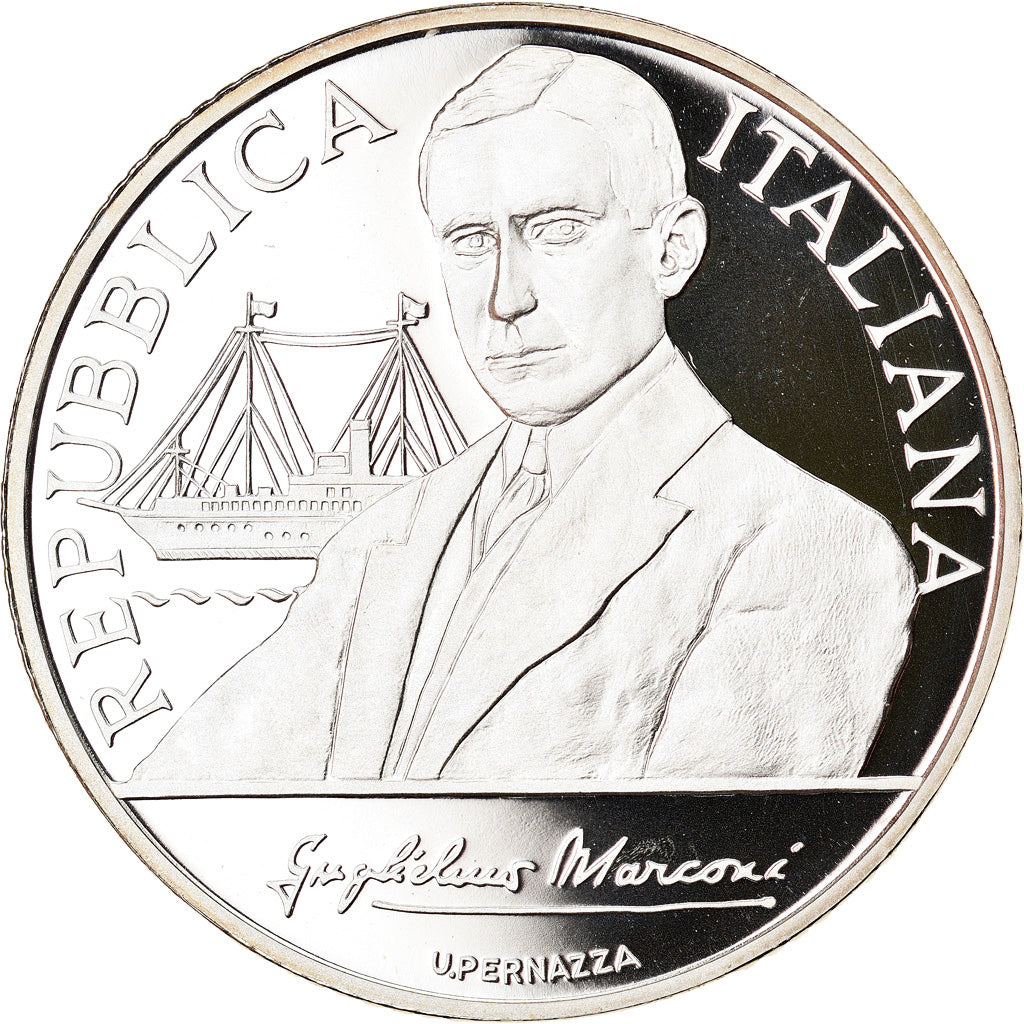 Italia, 10 Euro, Guglielmo Marconi, 2009, Rome, Proof, FDC, Argento, KM:317