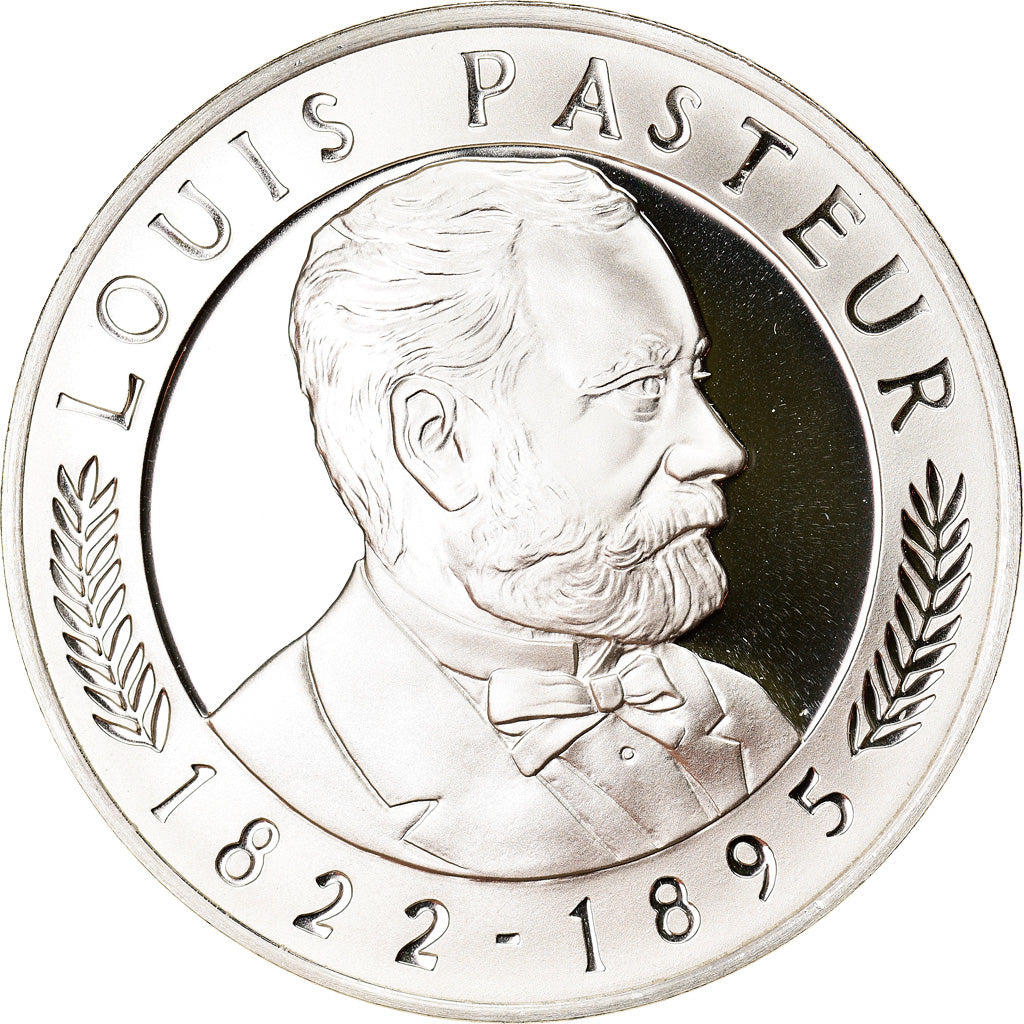 Francia, medalla, Louis Pasteur (1822-1895), 100ème Anniversaire, FDC, Plata