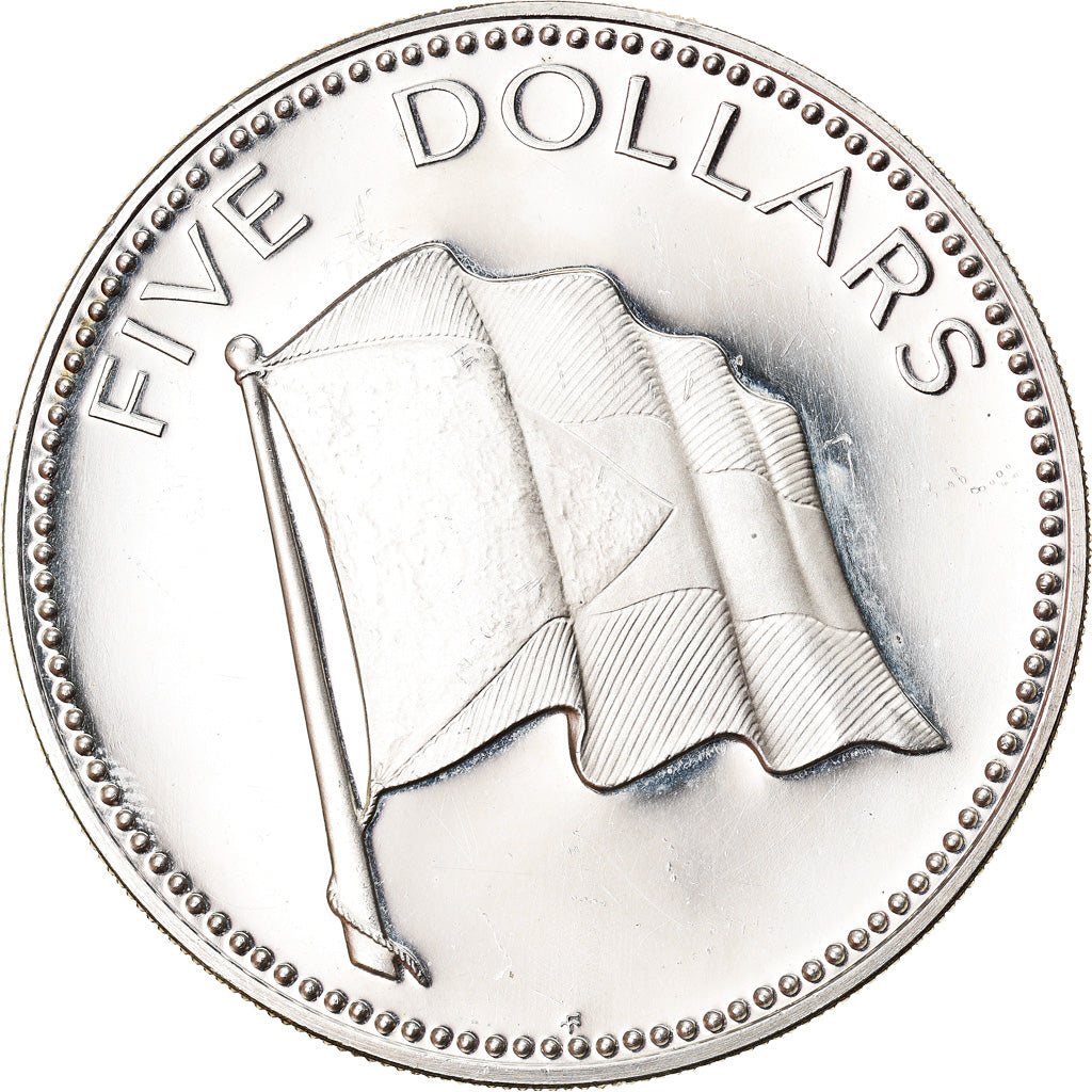 Monnaie, Bahamas, Elizabeth II, 5 Dollars, 1974, Franklin Mint, U.S.A., SPL