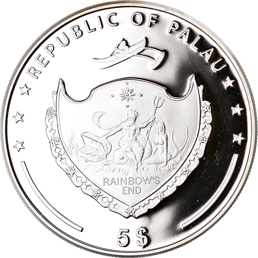 Moneda, Palaos, Fall of the Wall, 5 Dollars, 2009, FDC, Plata, KM:202