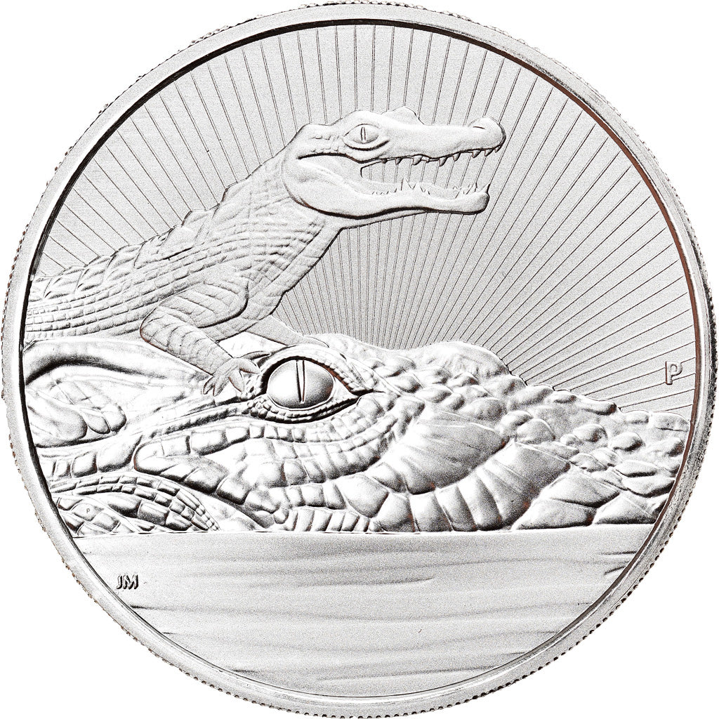 Moneta, Australia, Australian Crocodile, 2 Dollars, 2019, 2 Oz, FDC, Argento