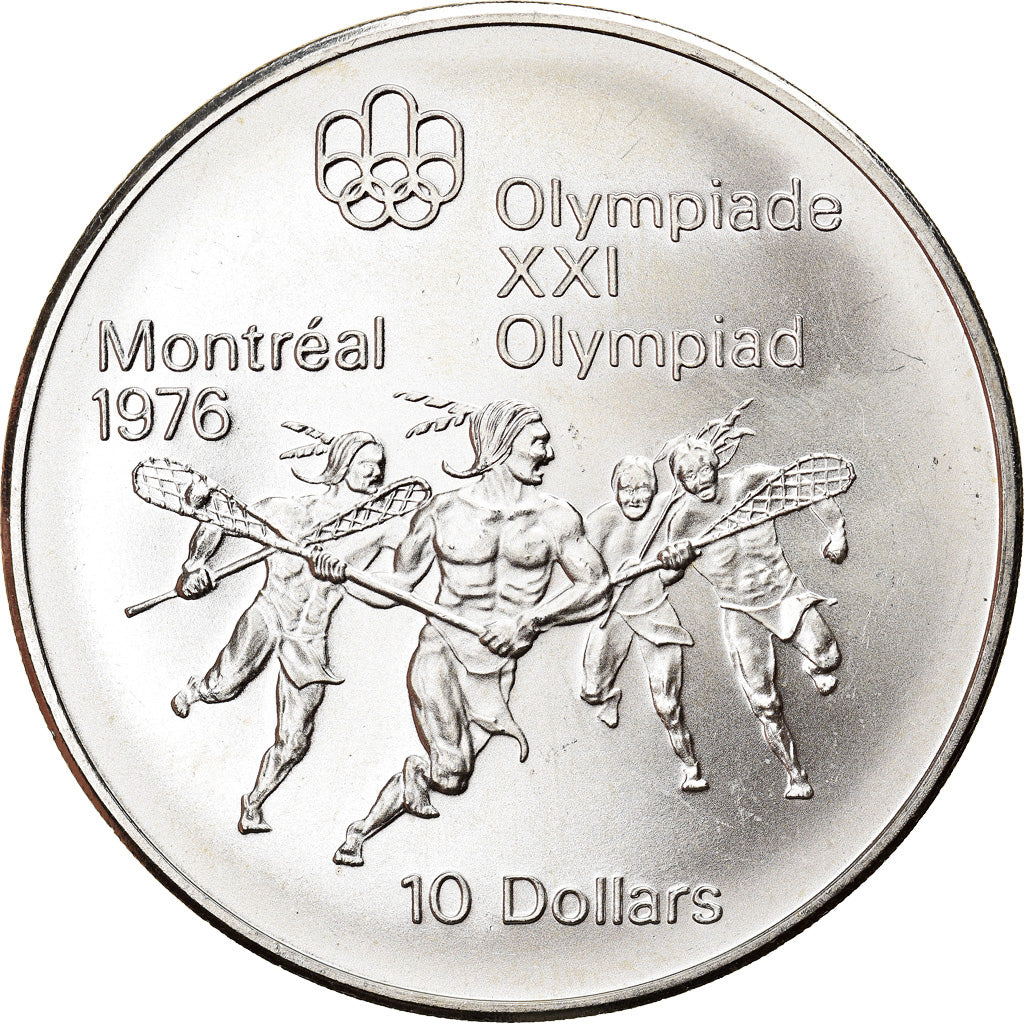 Münze, Kanada, Elizabeth II, Lacrosse, 10 Dollars, 1974, UNZ, Silber, KM:96
