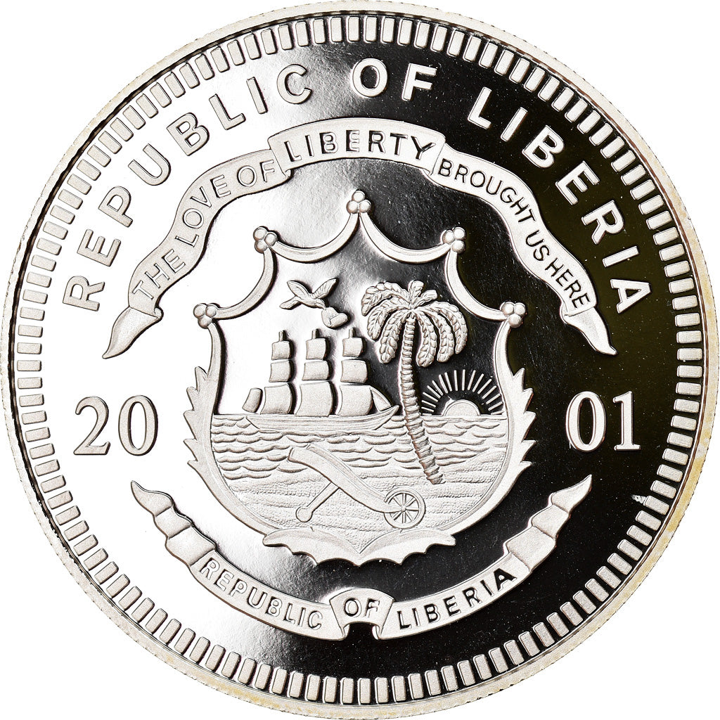 Coin, Liberia, Portugal, 20 Dollars, 2001, MS(65-70), Silver