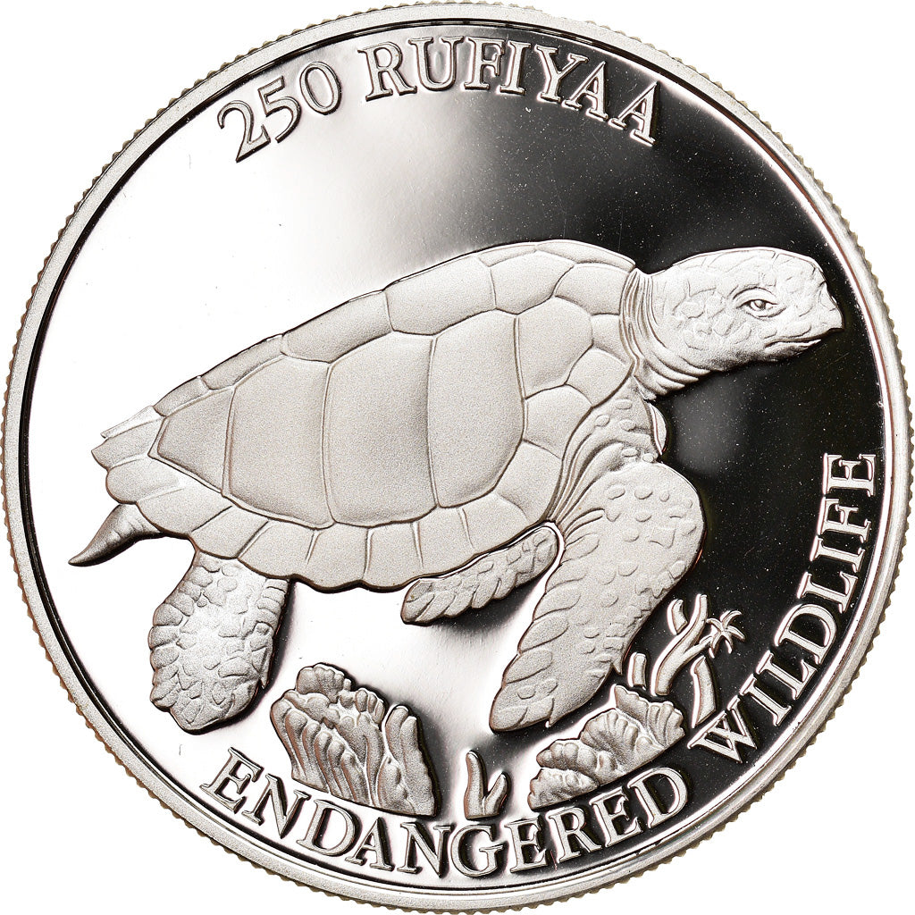 Monnaie, MALDIVE ISLANDS, Endangered Wildlife, 250 Rufiyaa, 1994, Proof, FDC
