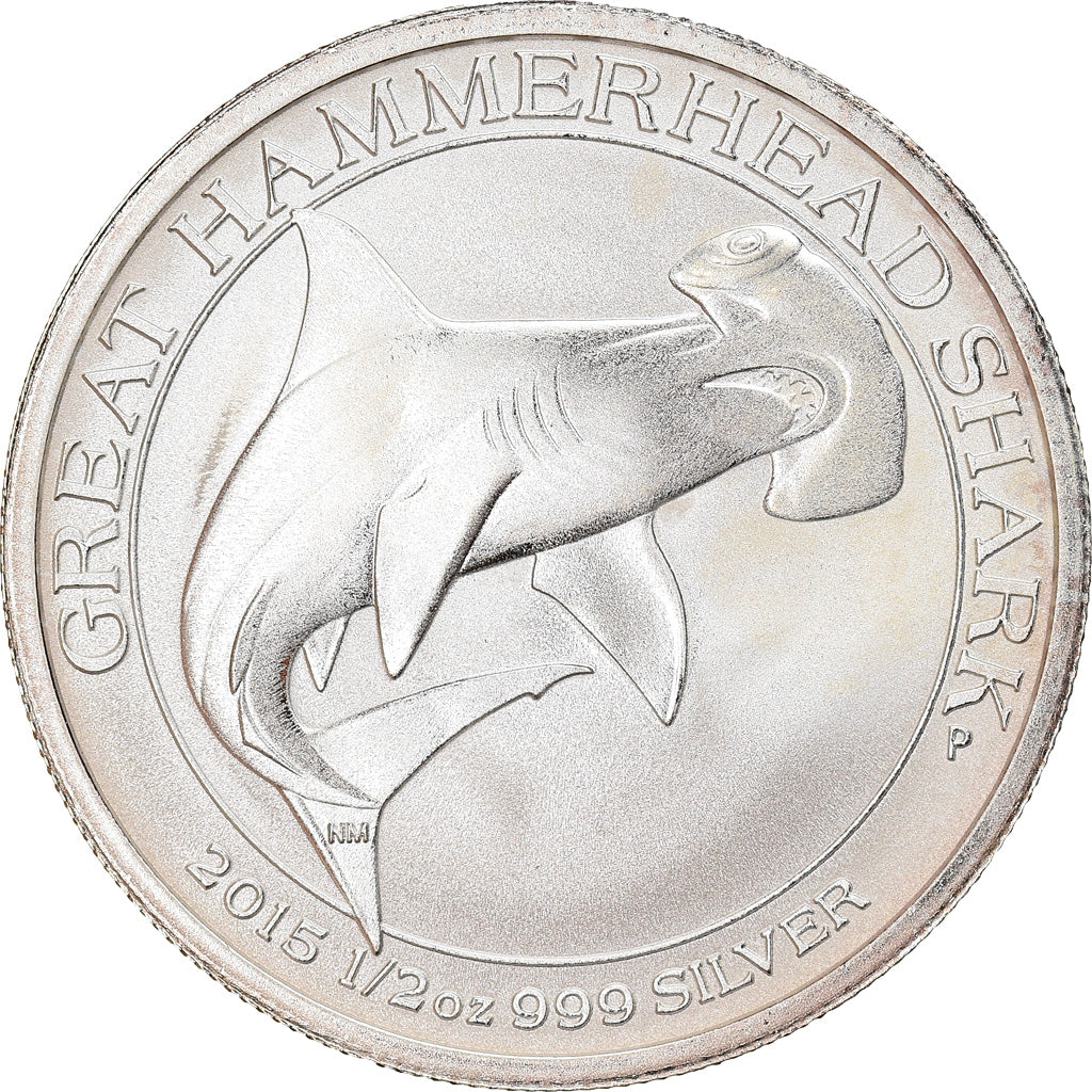Moneta, Australia, Hammerhead Shark, 50 Cents, 2015, 1/2 Oz, FDC, Argento