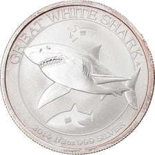 Monnaie, Australie, Grand requin blanc, 50 Cents, 2014, 1/2 Once, FDC, Argent