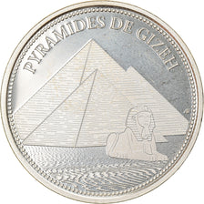 Francia, medaglia, Les 7 Merveilles du Monde, Pyramides de Gizeh, FDC, Argento