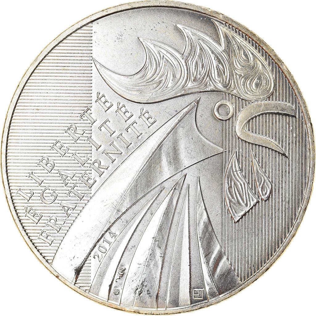France, 10 Euro, Coq, 2014, MS(65-70), Silver, Gadoury:EU656