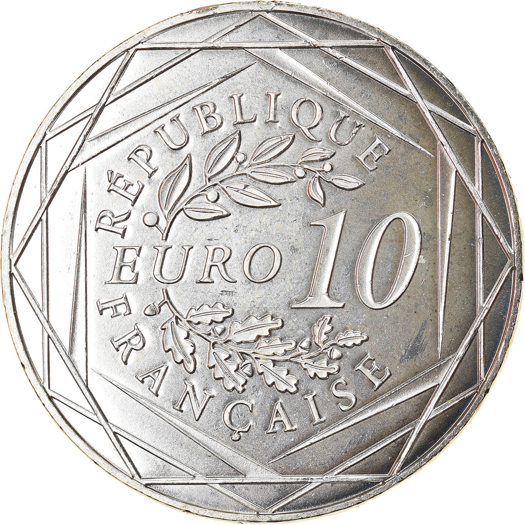 France, 10 Euro, Coq, 2014, MS(64), Silver, Gadoury:EU656