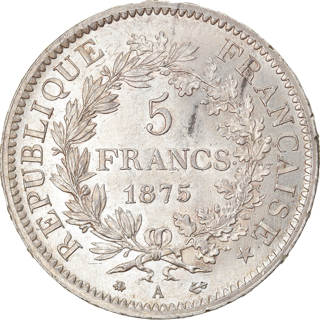 Münze, Frankreich, Hercule, 5 Francs, 1875, Paris, VZ+, Silber, KM:820.1