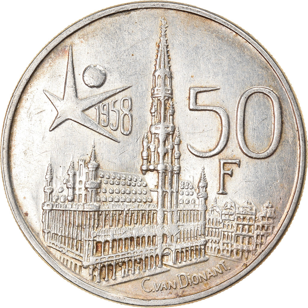 Monnaie, Belgique, 50 Francs, 50 Frank, 1958, TTB+, Argent, KM:150.1