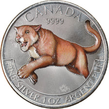 Münze, Kanada, Elizabeth II, Cougar, 5 Dollars, 2016, Colourized, STGL, Silber