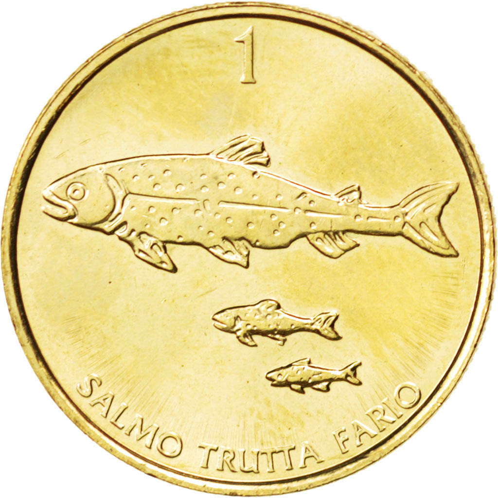 SLOVENIA, Tolar, 2004, KM #4, AU(55-58), Nickel-Brass, 22, 4.44