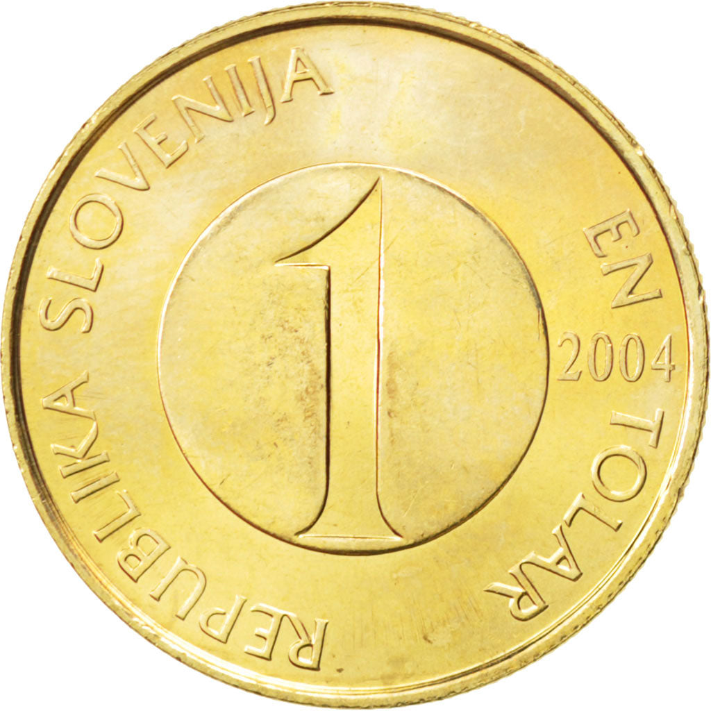 SLOVENIA, Tolar, 2004, KM #4, AU(55-58), Nickel-Brass, 22, 4.44