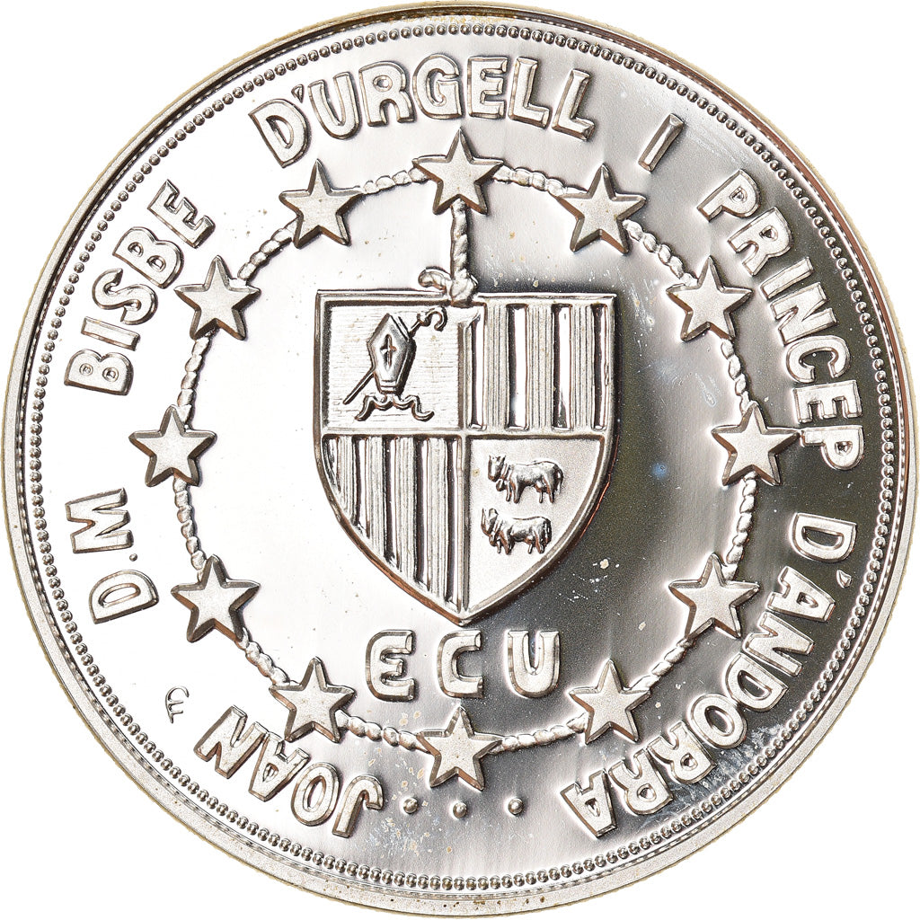 Monnaie, Andorra, Trade Contract with EU, 10 Diners, 1991, Proof, FDC, Argent