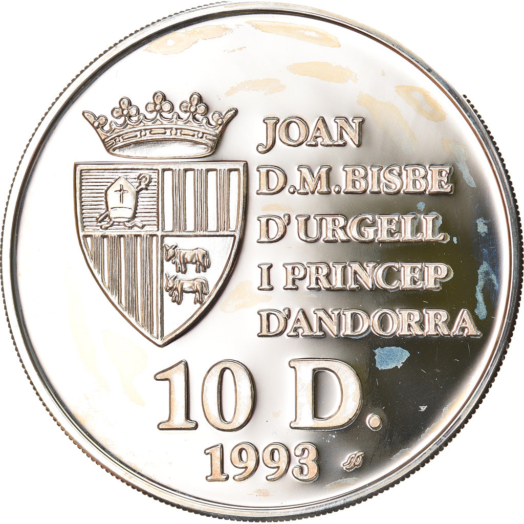 Moneta, Andorra, World Championship Football 1994, 10 Diners, 1993, Proof, FDC