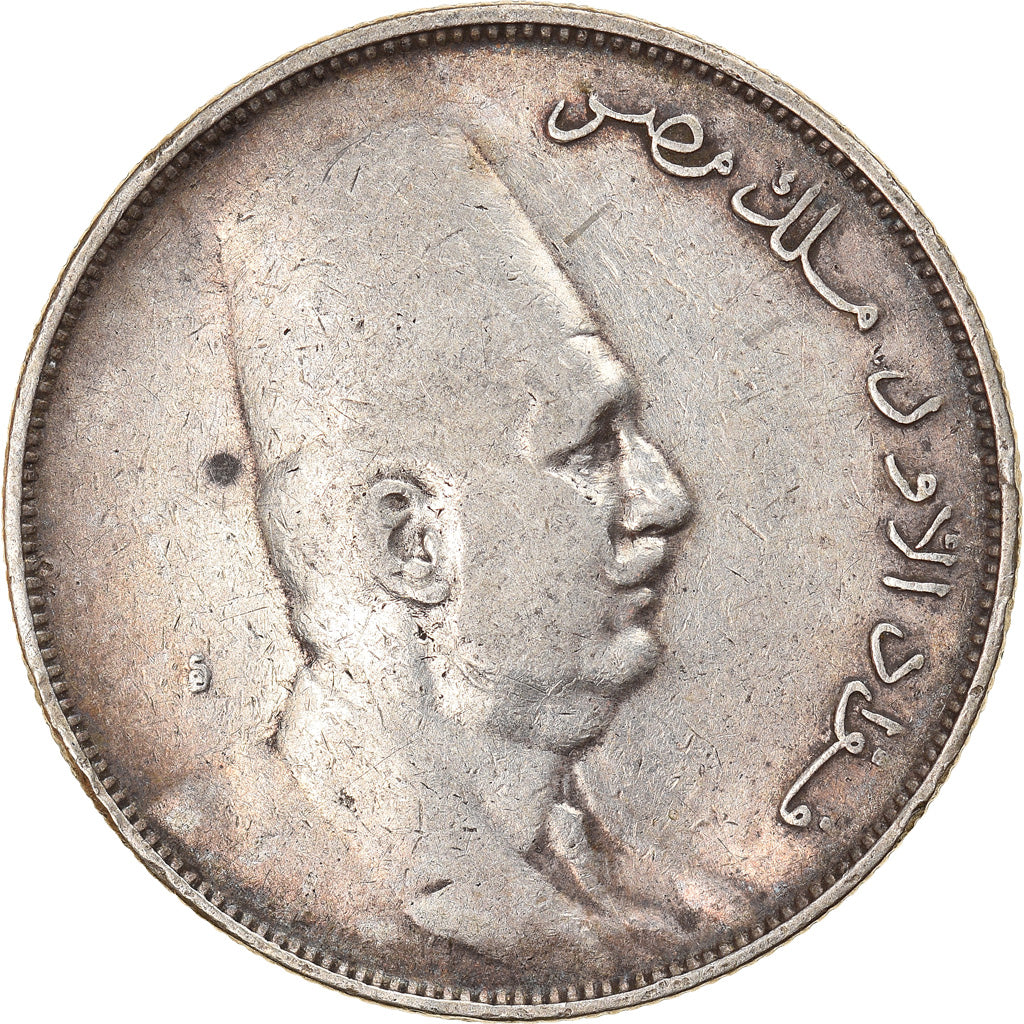 Coin, Egypt, Fuad I, 10 Piastres, 1923/AH1341, Heaton, VF(30-35), Silver, KM:337