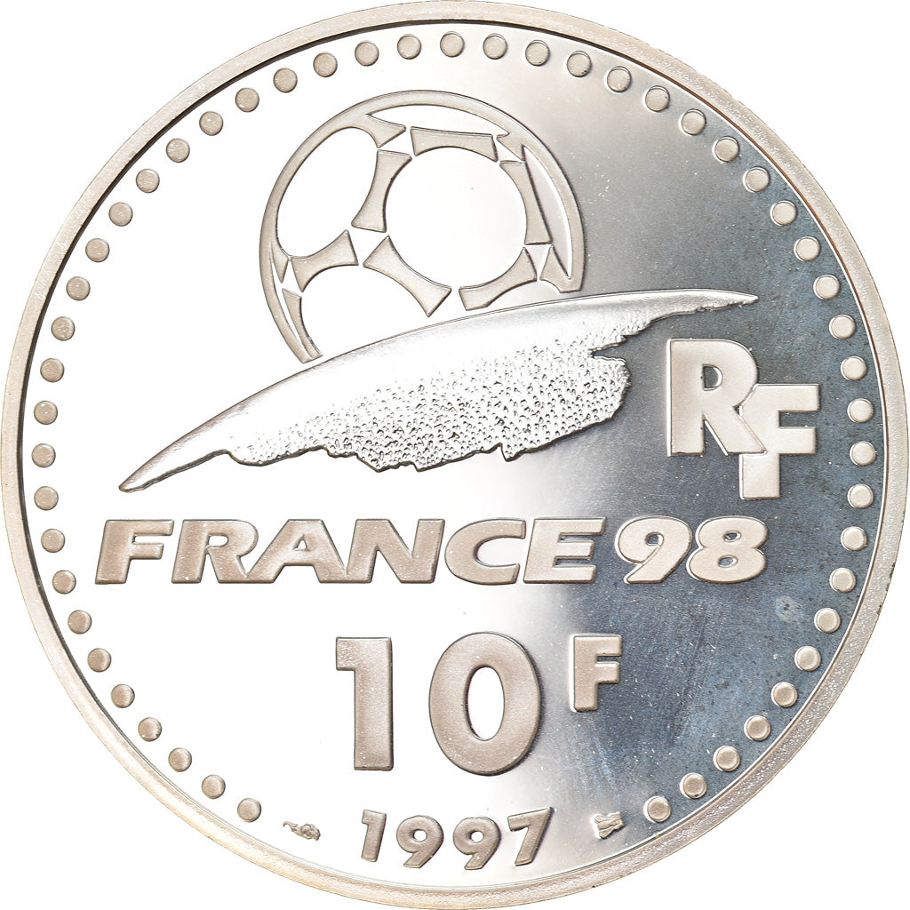 Coin, France, World Cup 98, Allemagne, 10 Francs, 1997, Proof, MS(65-70), Silver