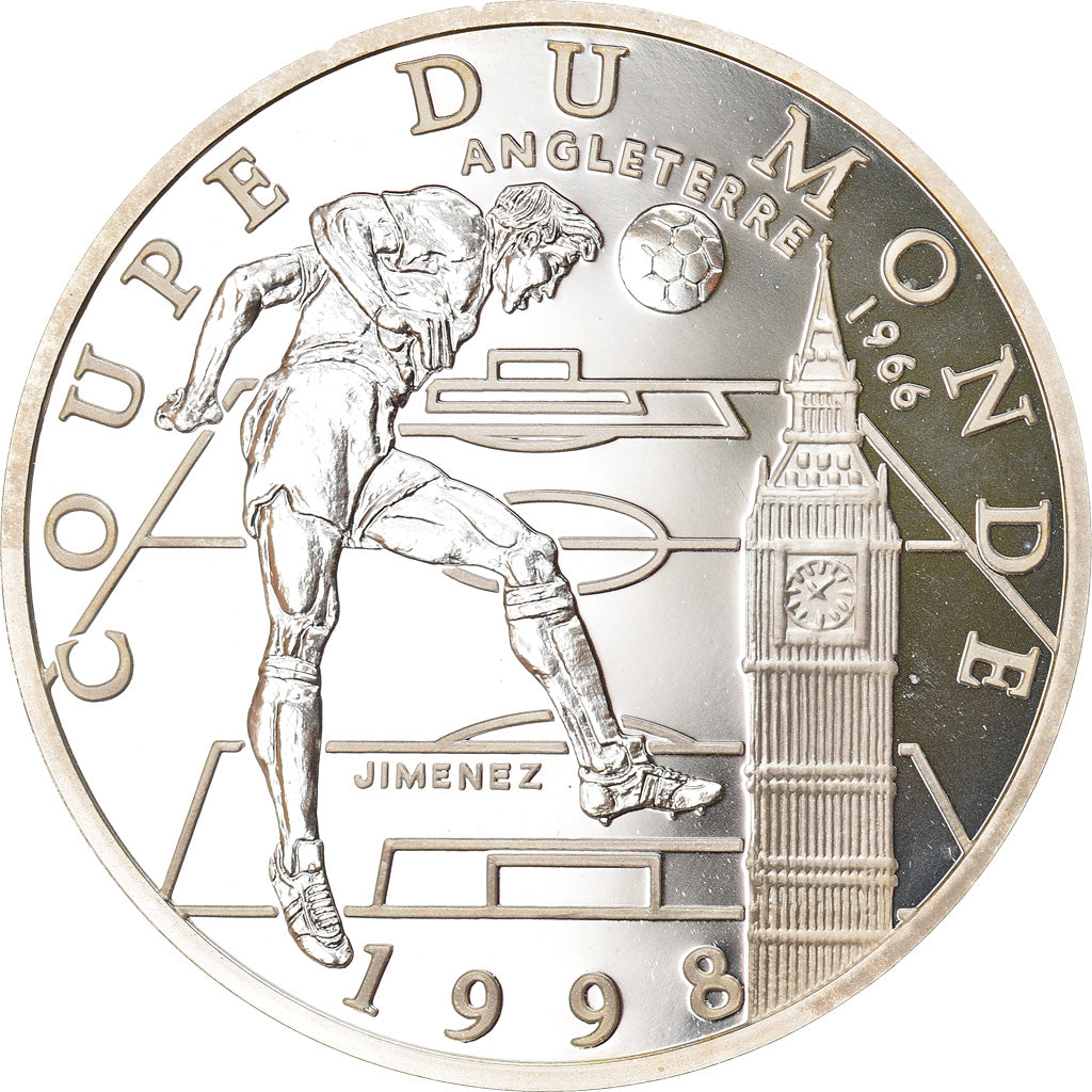Coin, France, World Cup 98, Angleterre, 10 Francs, 1997, MS(65-70), Silver