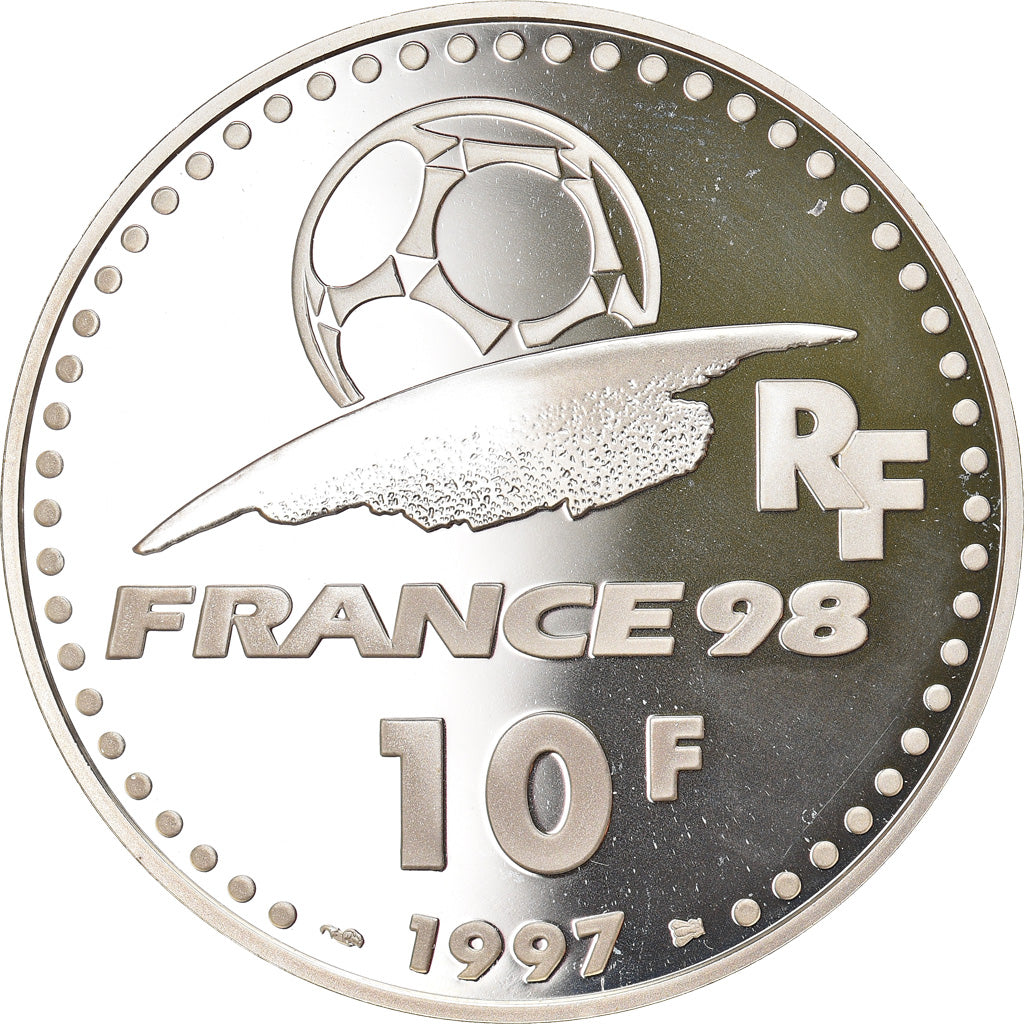 Coin, France, World Cup 98, Angleterre, 10 Francs, 1997, MS(65-70), Silver