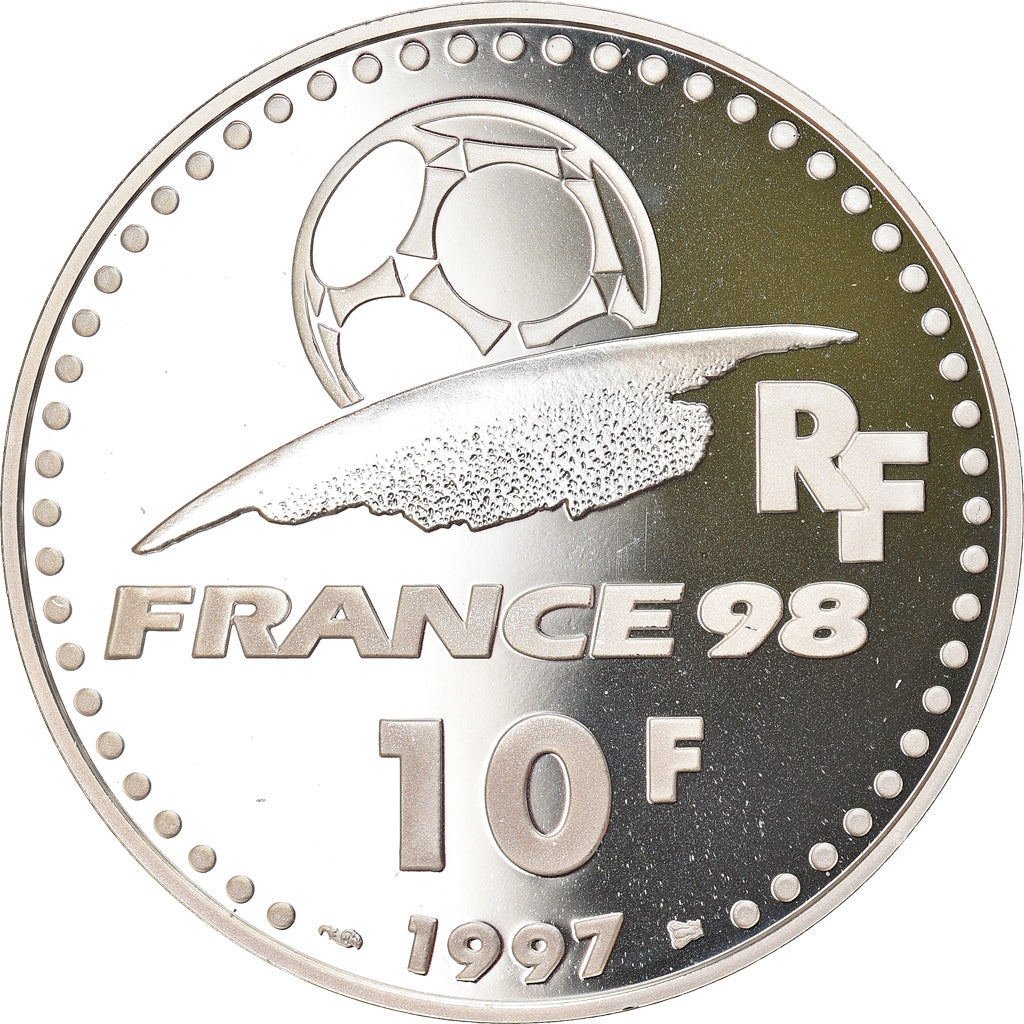 Münze, Frankreich, World Cup 98, Italie, 10 Francs, 1997, Proof, STGL, Silber