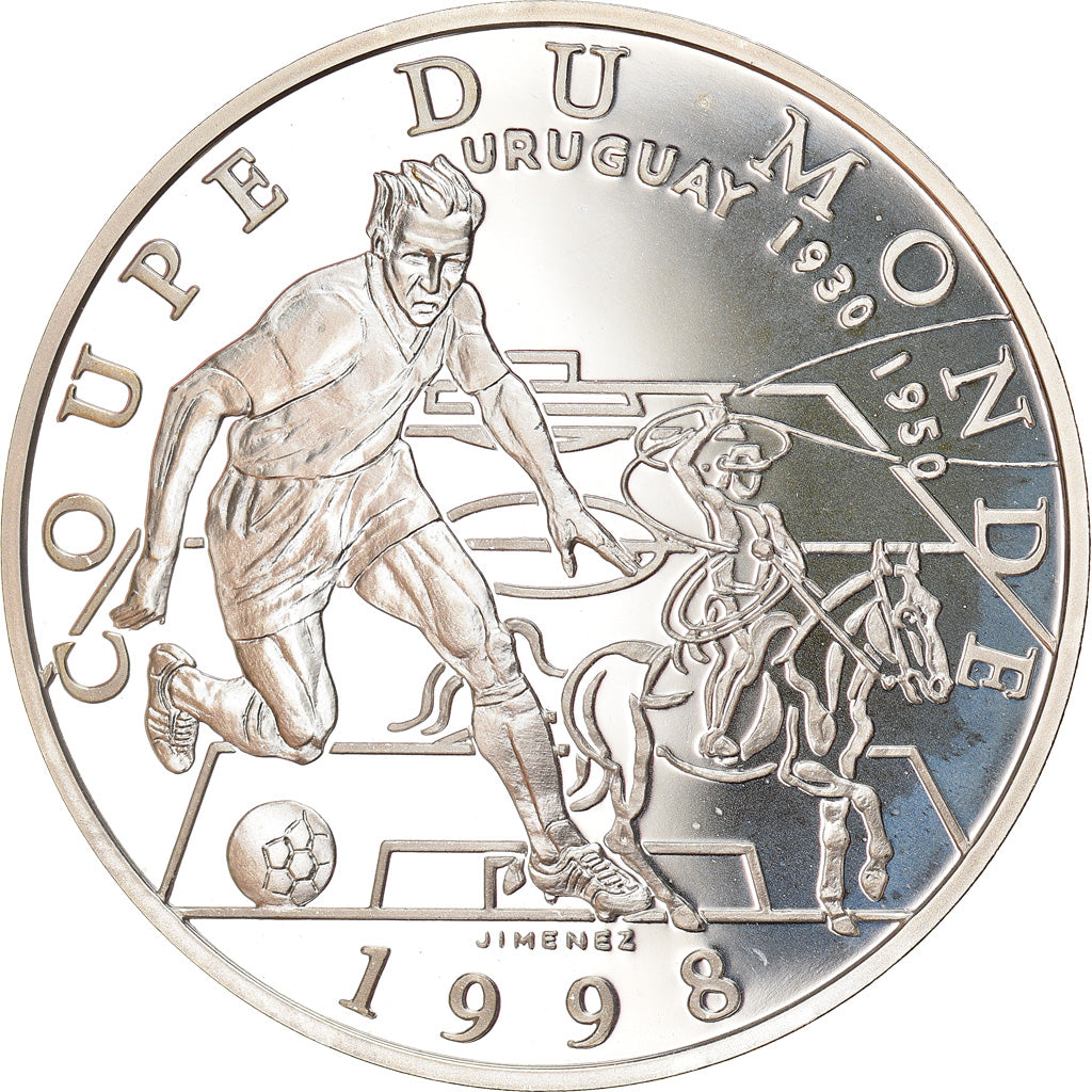 Münze, Frankreich, World Cup 98, Uruguay, 10 Francs, 1996, Proof, STGL, Silber