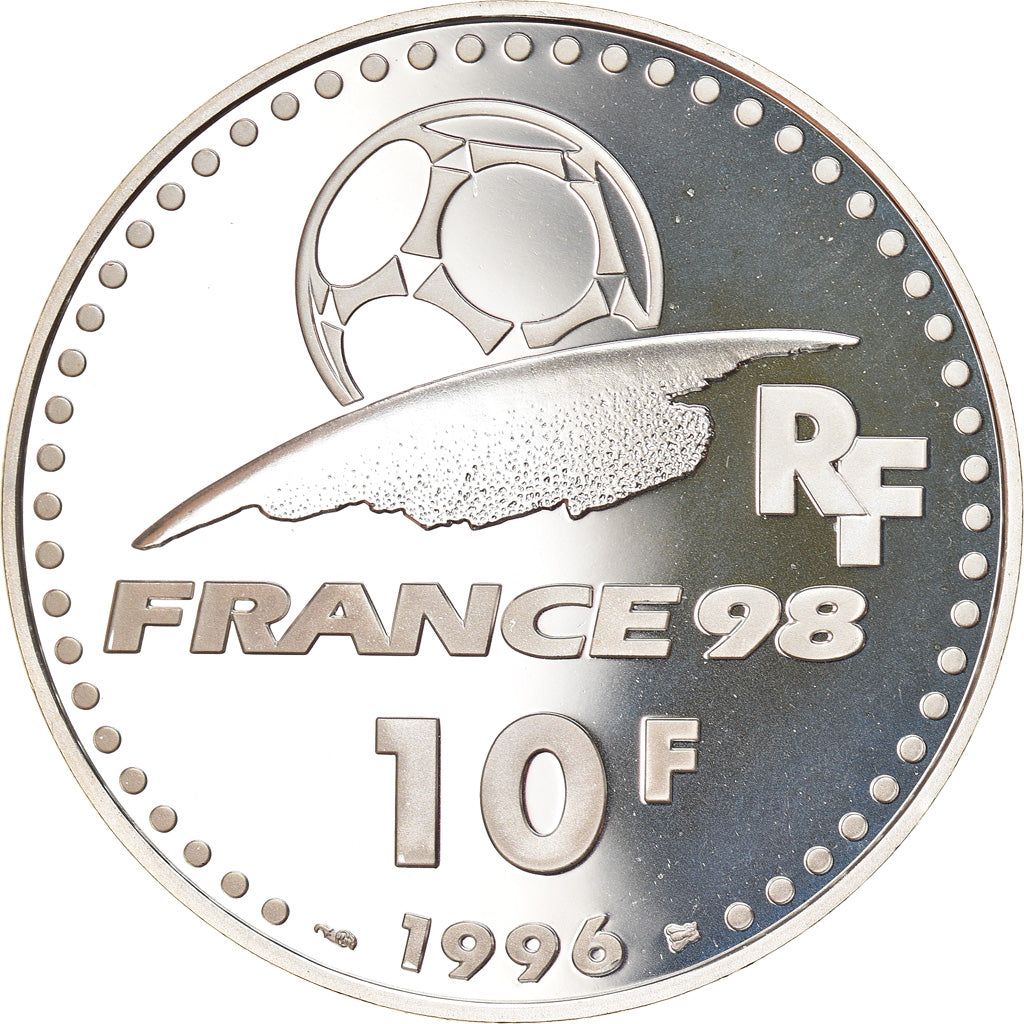 Münze, Frankreich, World Cup 98, Uruguay, 10 Francs, 1996, Proof, STGL, Silber