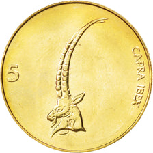 Coin, Slovenia, 5 Tolarjev, 2000, MS(63), Nickel-brass, KM:6