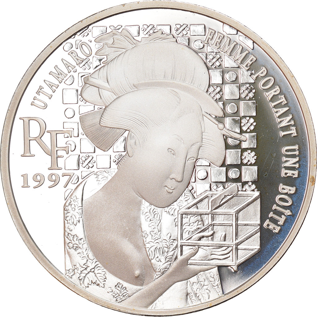 Monnaie, France, Utamaro, 10 Francs-1.5 Euro, 1997, Proof, FDC, Argent, KM:1297