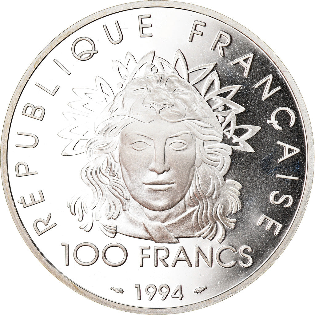 Coin, France, Discobole, 100 Francs, 1994, Proof, MS(65-70), Silver, KM:1047