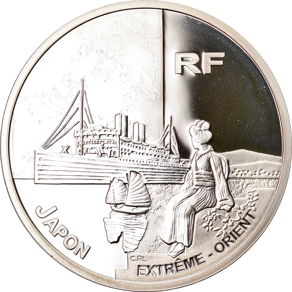 France, 1-1/2 Euro, Messageries Maritimes, 2004, Paris, Proof, FDC, Argent