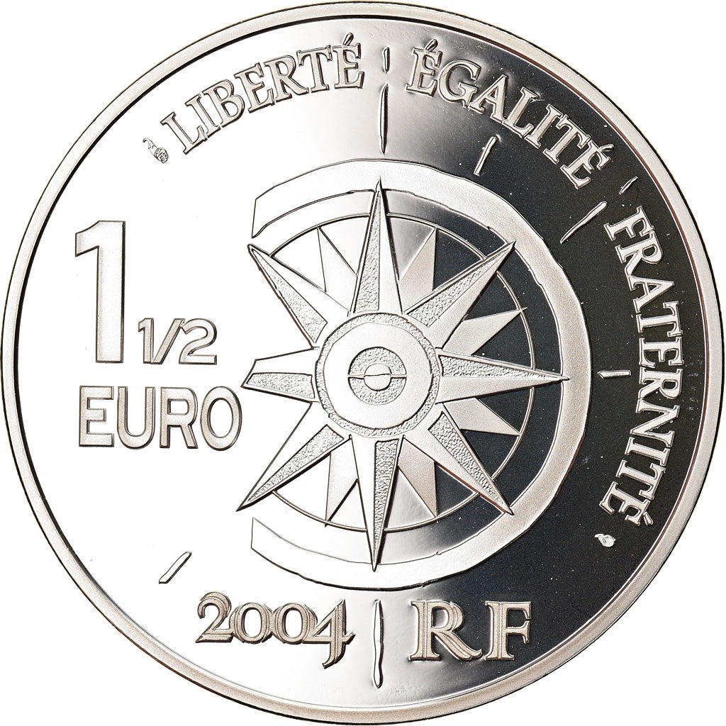 France, 1-1/2 Euro, Messageries Maritimes, 2004, Paris, Proof, FDC, Argent