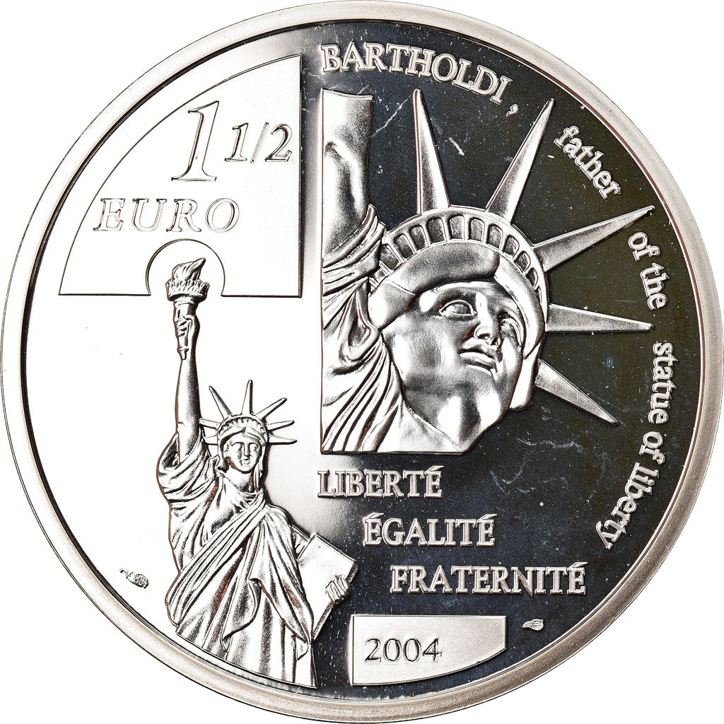 Francia, 1-1/2 Euro, Frédéric Auguste Bartholdi, 2004, Paris, Proof, FDC