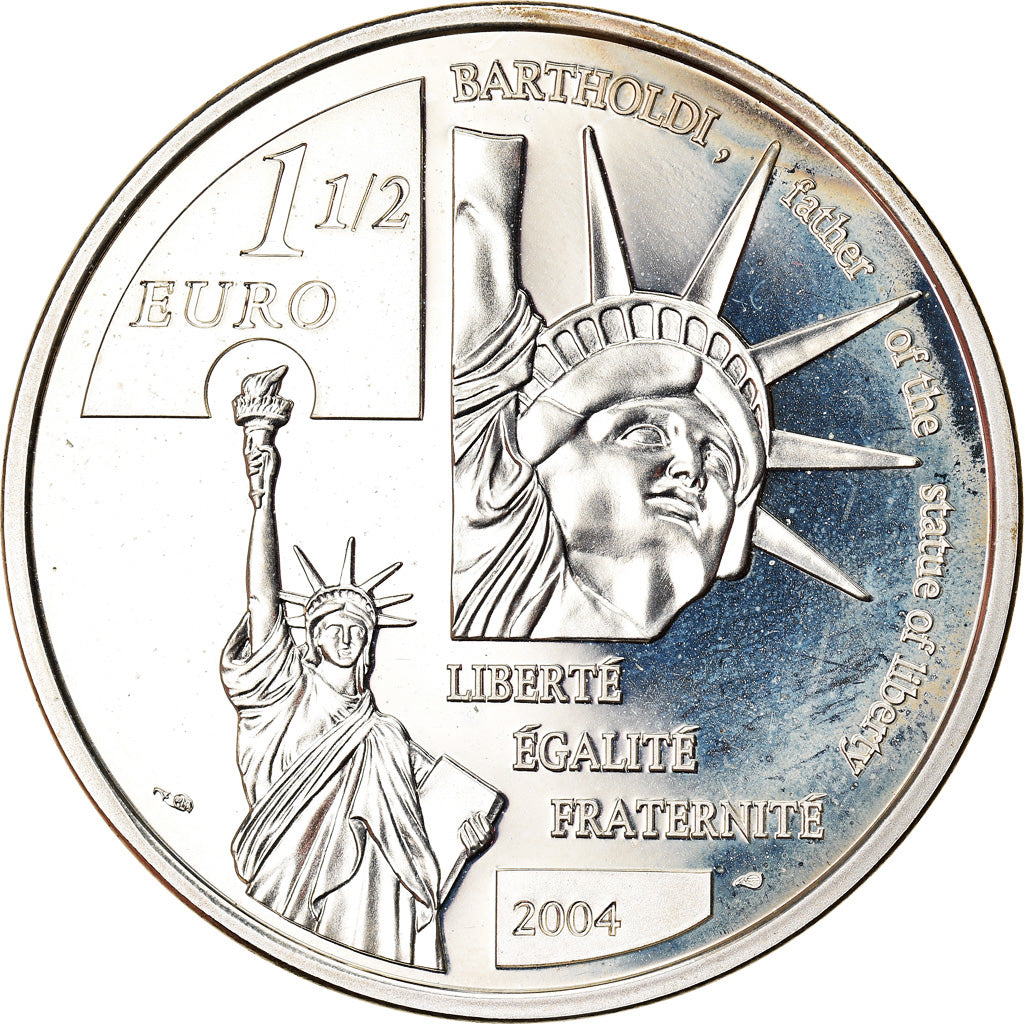 Frankreich, 1-1/2 Euro, Frédéric Auguste Bartholdi, 2004, Paris, Proof, UNZ+