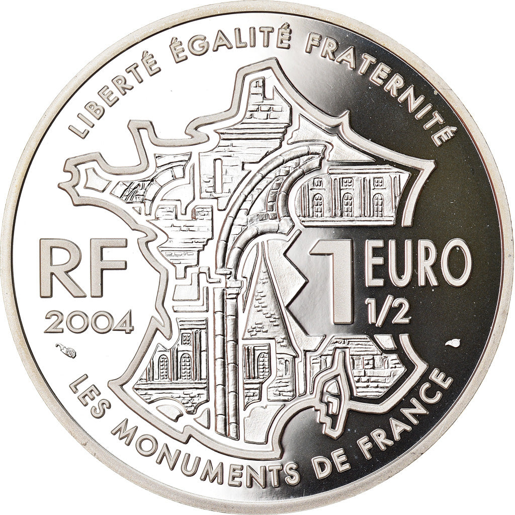 França, 1-1/2 Euro, Avignon, 2004, Paris, Proof, MS(65-70), Prata, KM:1364