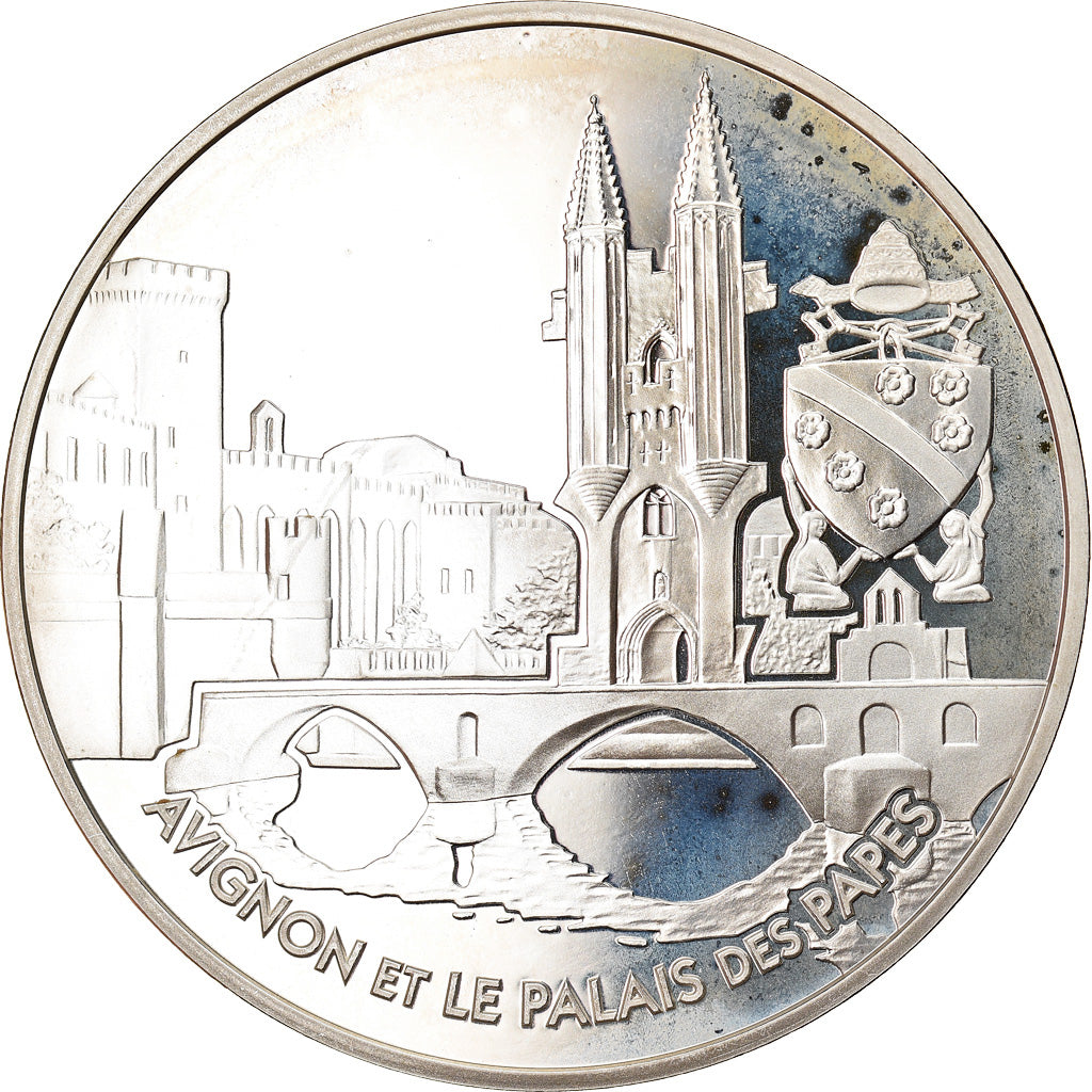 França, 1-1/2 Euro, Avignon, 2004, Paris, Proof, MS(64), Prata, KM:1364