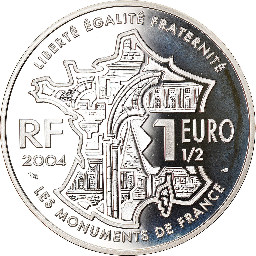 França, 1-1/2 Euro, Avignon, 2004, Paris, Proof, MS(64), Prata, KM:1364