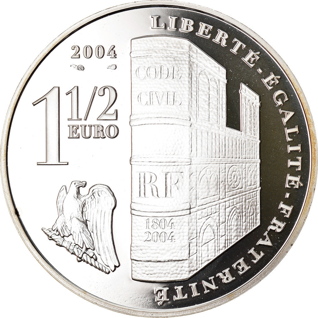 Frankreich, 1-1/2 Euro, Napoléon Ier, Code Civil (1804), 2004, Paris, Proof