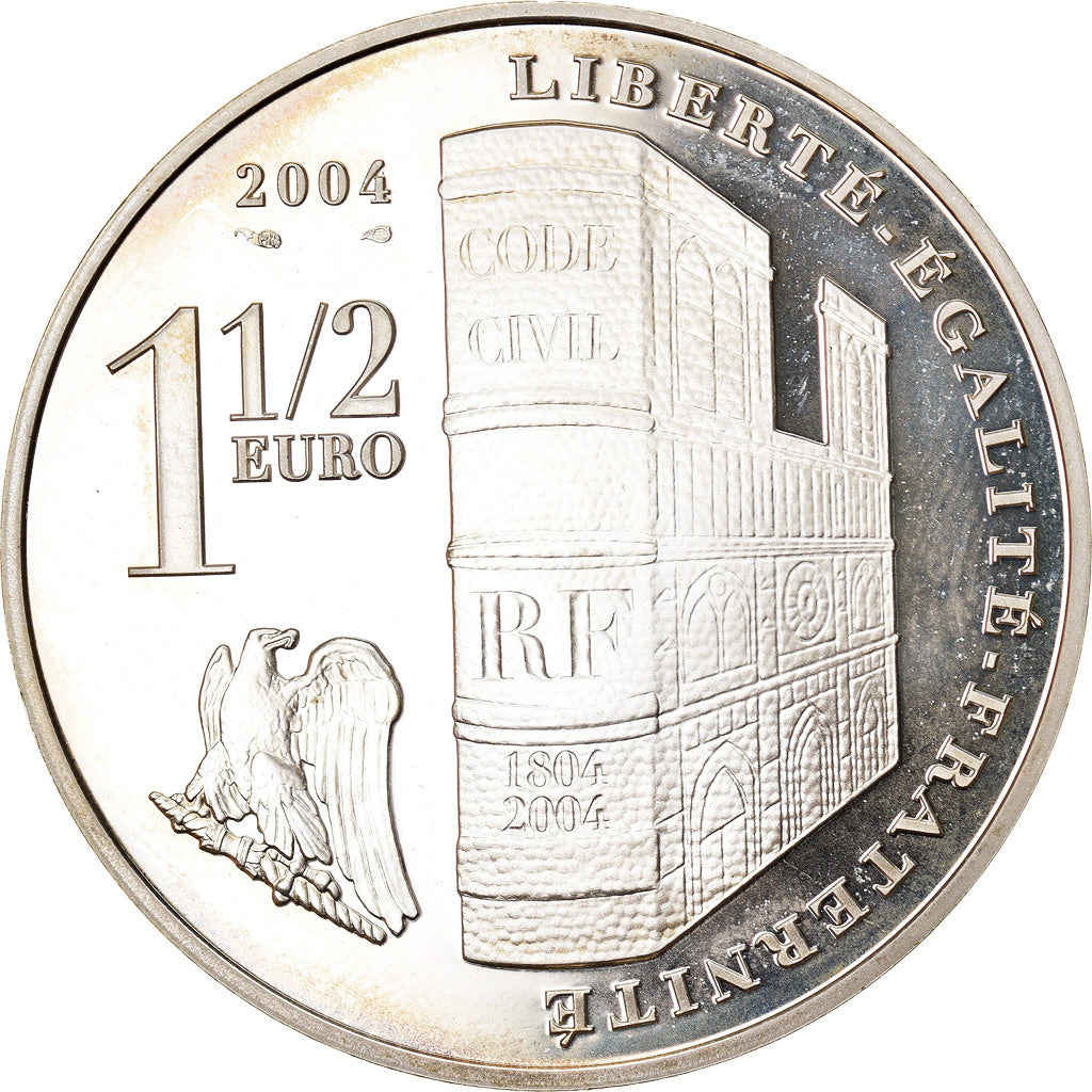 Frankreich, 1-1/2 Euro, Napoléon Ier, Code Civil (1804), 2004, Paris, Proof