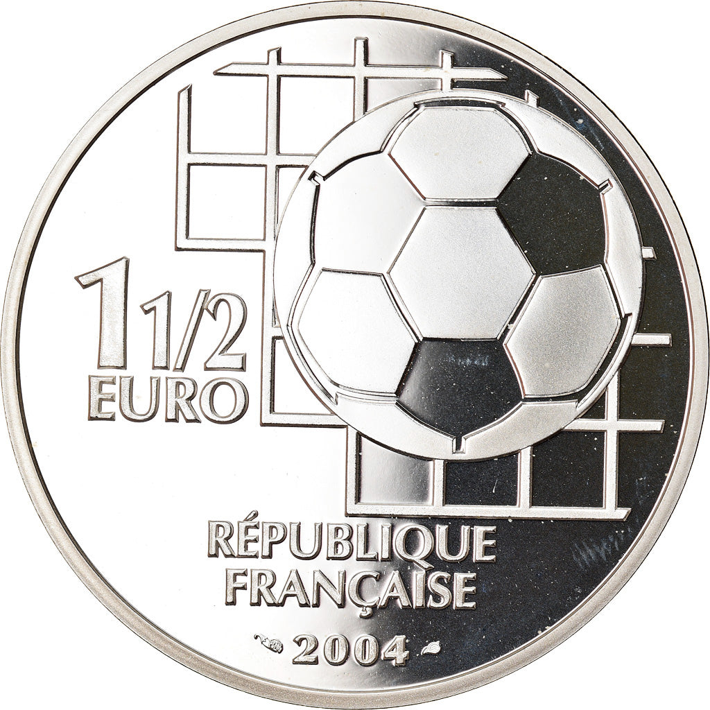 France, 1-1/2 Euro, 100th Anniversary of FIFA, 2004, Paris, Proof, FDC, Argent