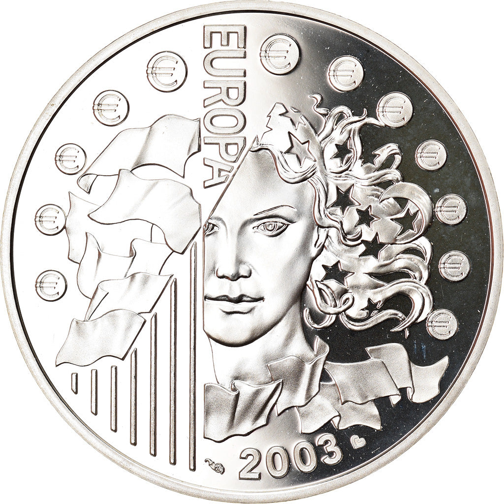 France, 1-1/2 Euro, Introduction of the Euro, 2003, Paris, Proof, FDC, Argent