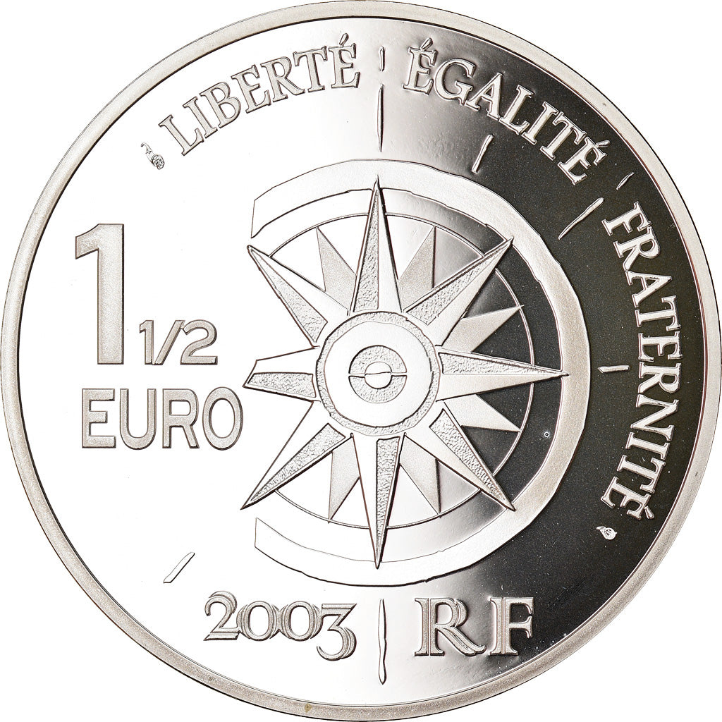 France, 1-1/2 Euro, Paris-Tokyo Voyage, 2003, Paris, Proof, FDC, Argent, KM:1343