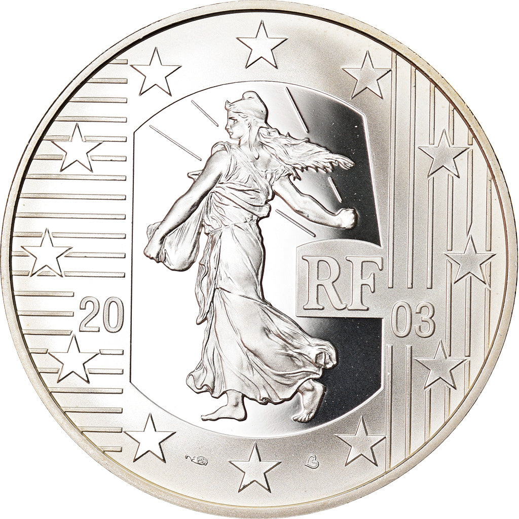 Francia, 1-1/2 Euro, Map of Europe, 2003, Paris, Proof, FDC, Argento, KM:2003