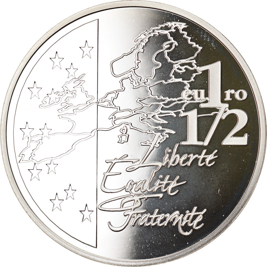 Francia, 1-1/2 Euro, Map of Europe, 2003, Paris, Proof, FDC, Argento, KM:2003