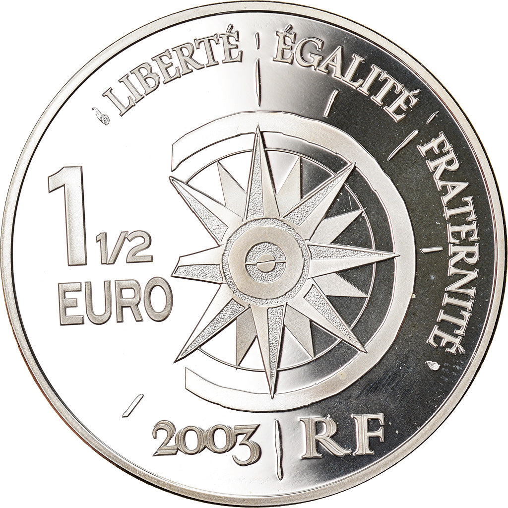 Frankreich, 1-1/2 Euro, Orient Express, 2003, Paris, Proof, STGL, Silber