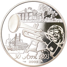 França, 1-1/2 Euro, Louisiana Purchase, 2003, Paris, Proof, MS(65-70), Prata
