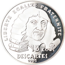 Monnaie, France, Rene Descartes, 100 Francs-15 Ecus, 1991, Proof, FDC, Argent