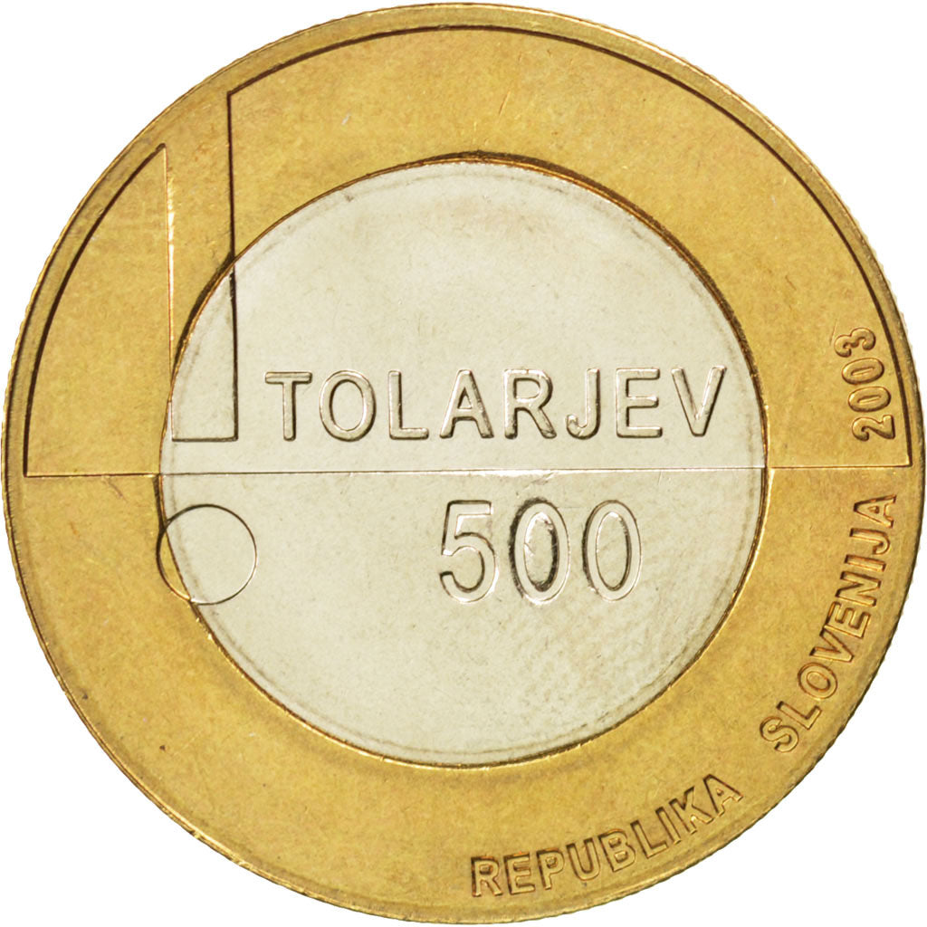 Coin, Slovenia, 500 Tolarjev, 2003, MS(63), Bi-Metallic, KM:50