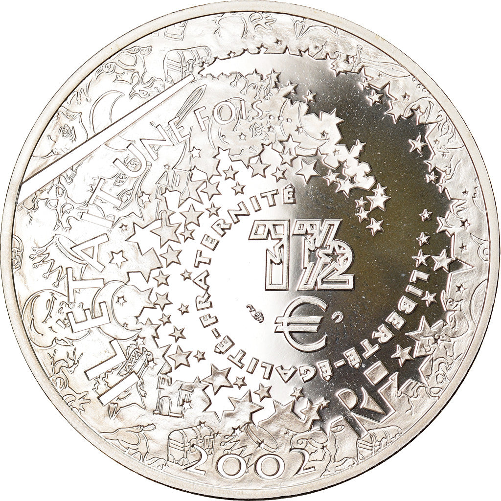 France, 1-1/2 Euro, Cinderella, 2002, Proof, MS(65-70), Silver, KM:1841